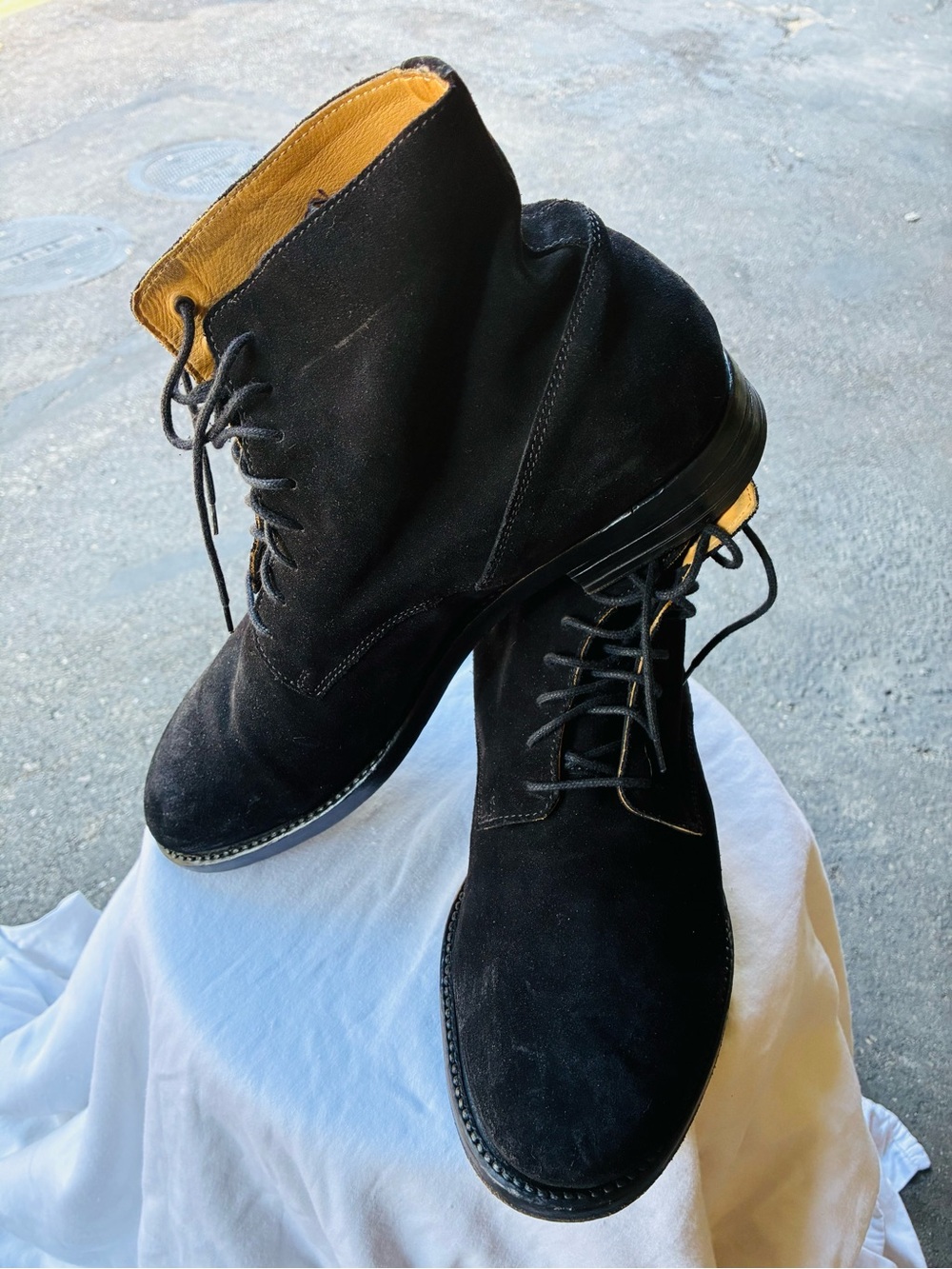Buttero Suede Lace-Up Boots, Size 10